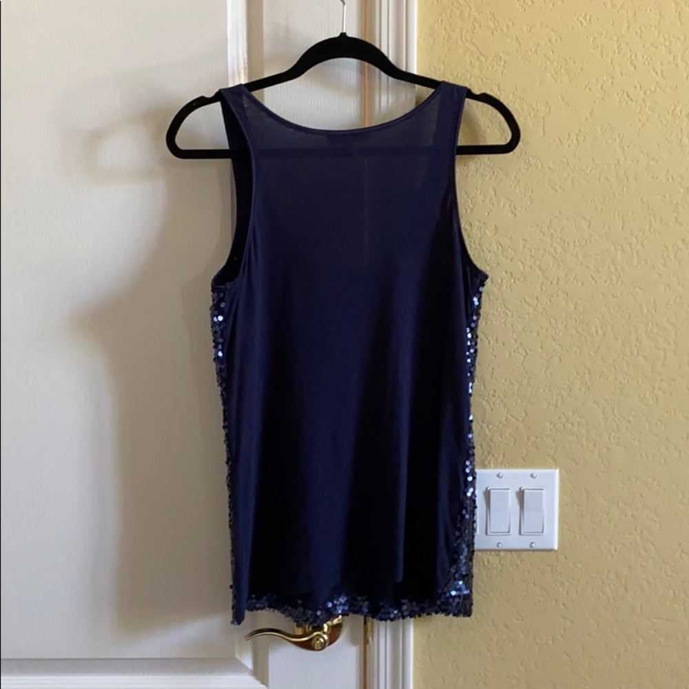 Express Sequin navy blue top - Picture 3 of 3